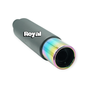 منبع اگزوز کد 708 برند رویال بدنه کربن گرد و سر منبع 7 رنگ