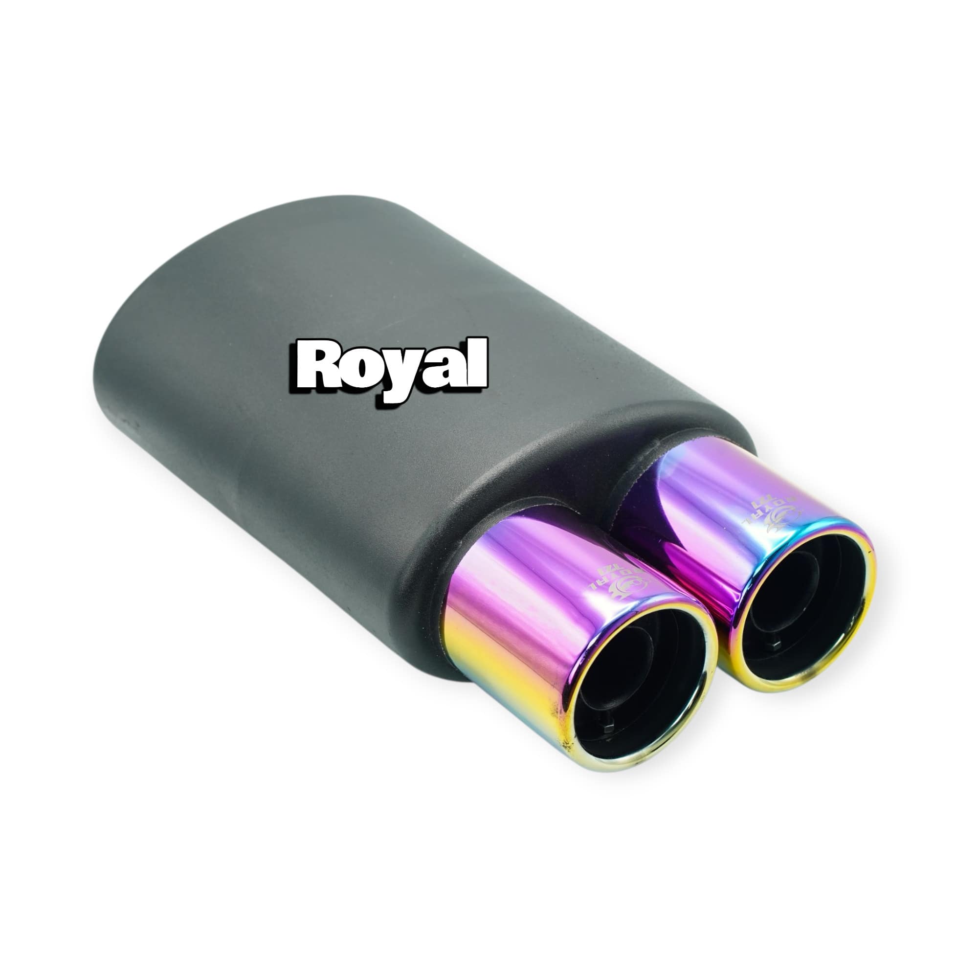 منبع اگزوز کد 727 برند رویال اگزوز بدنه بیضی شکل کربن دارد و سریع 7 رنگ