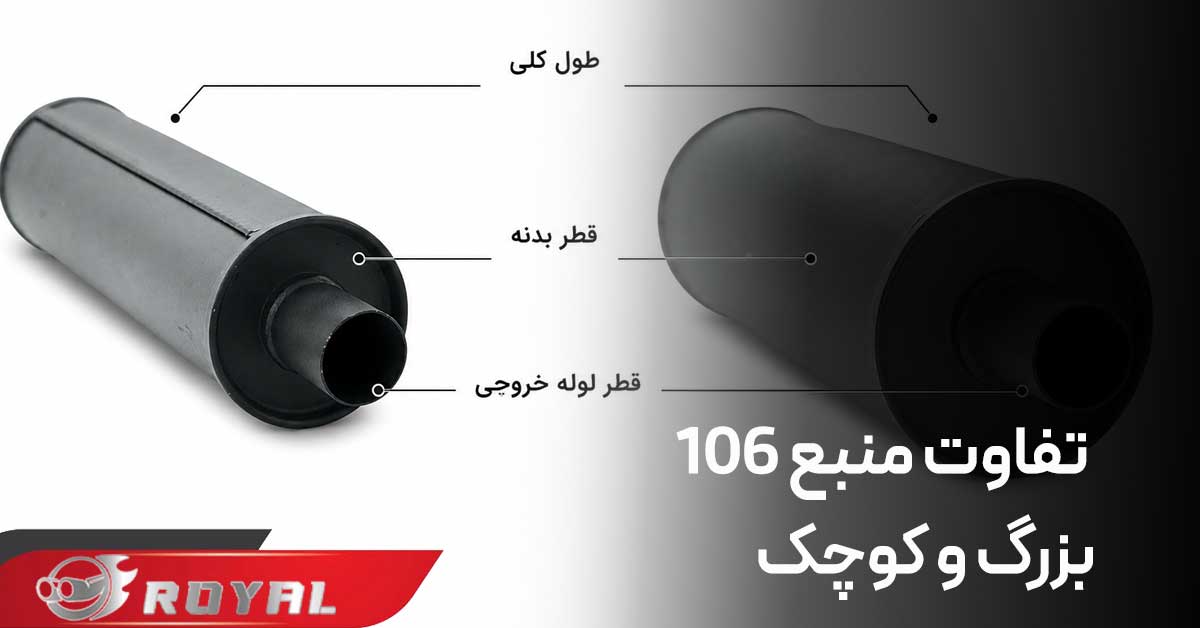 تفاوت منبع ۱۰۶ بزرگ و کوچک